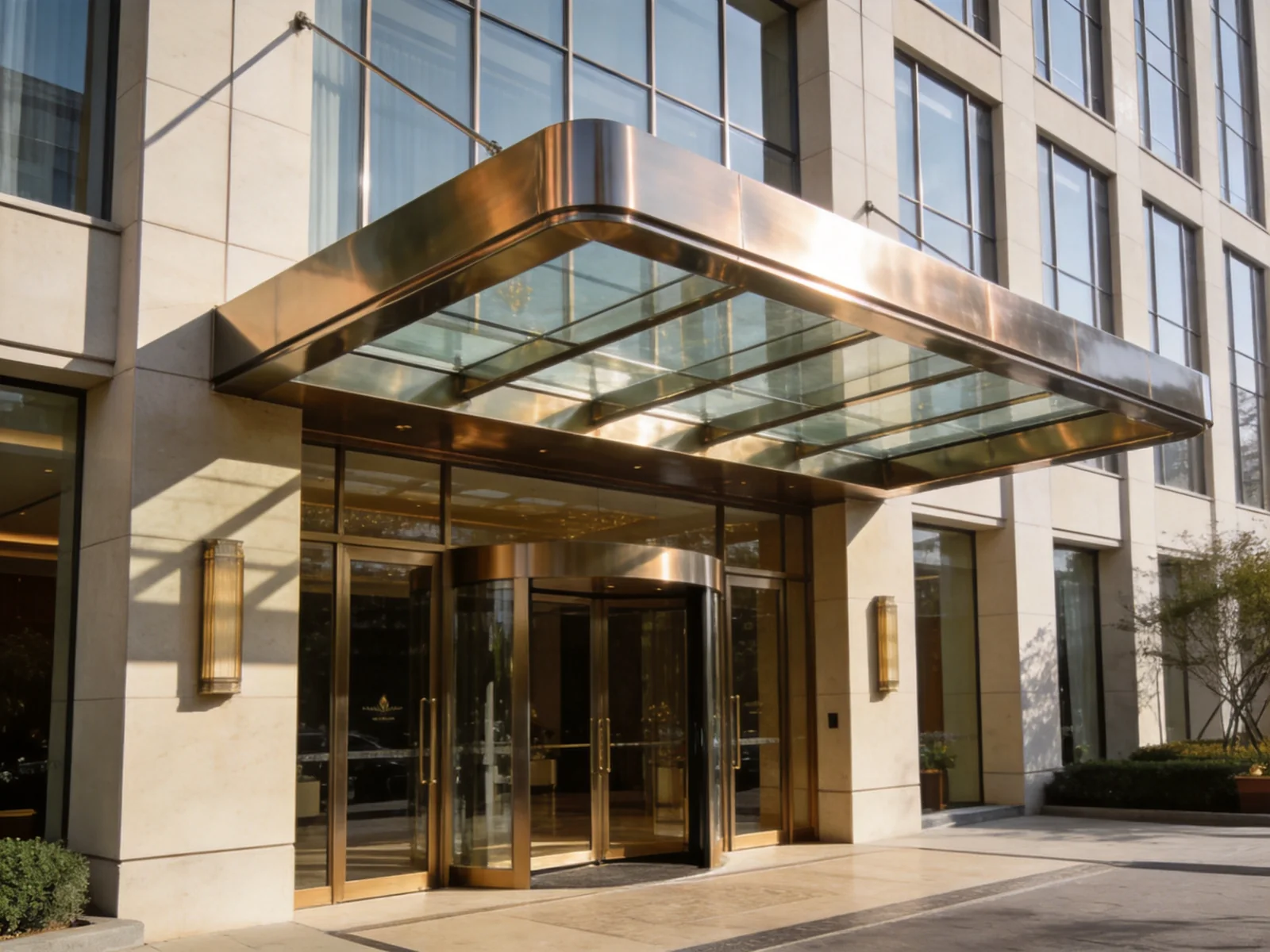 Architectural metal entrance canopy